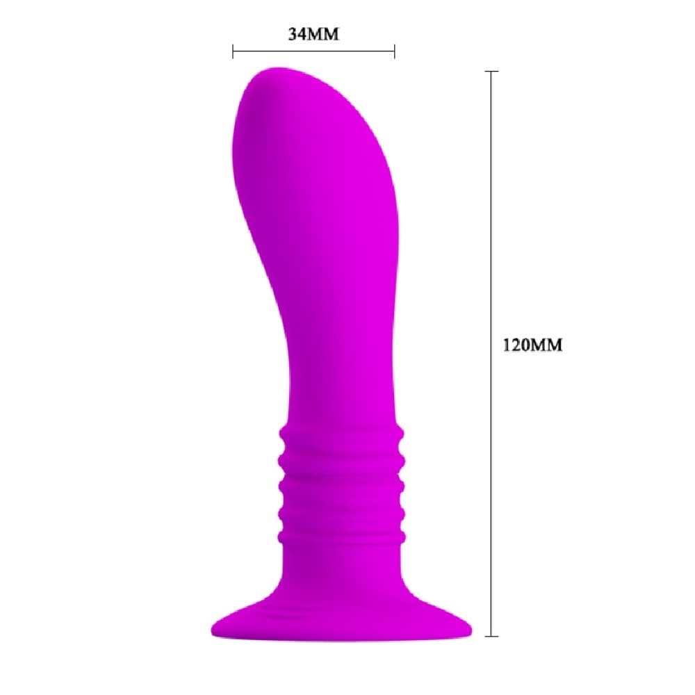 Simolatore prostatico Sturdy plug anale vibrante a ventosa 10 vibrazioni 12 cm - 2