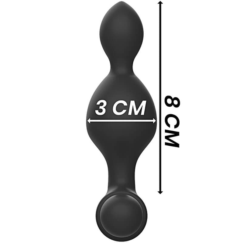 Dream Love Black & Silver Tucker Plug Anale Vibrante Silicone con Telecomando - 2