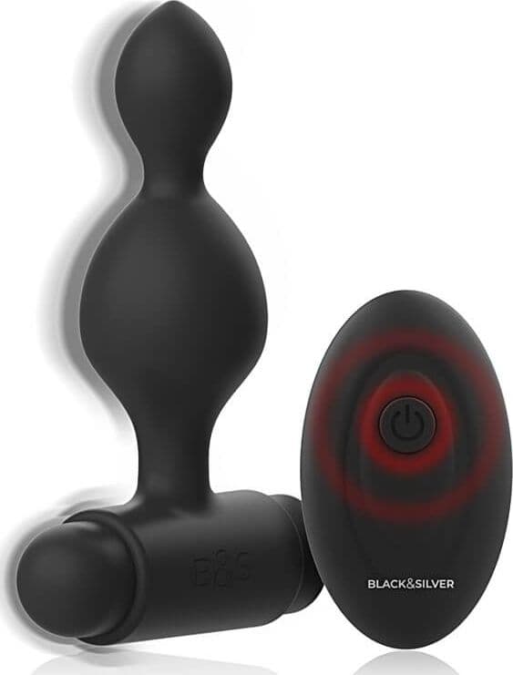 Dream Love Black & Silver Tucker Plug Anale Vibrante Silicone con Telecomando - 3