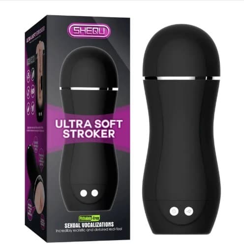 Shequ Ultra Soft Stroker Vagina Masturbatore Vibrante USB Tiny Man 10 X vibrazioni - 9