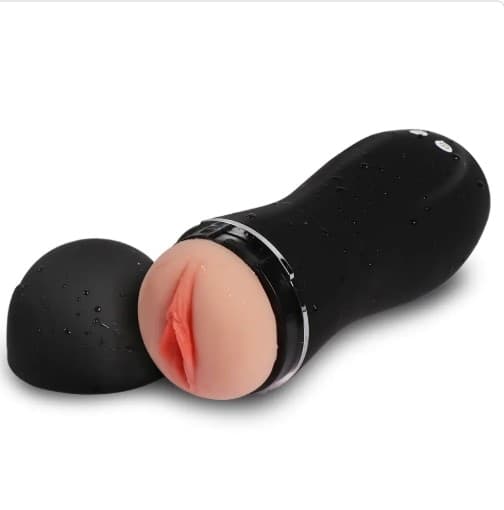 Shequ Ultra Soft Stroker Vagina Masturbatore Vibrante USB Tiny Man 10 X vibrazioni - 5