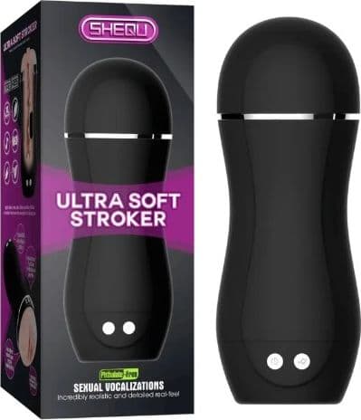 Shequ Ultra Soft Stroker Vagina Masturbatore Vibrante USB Tiny Man 10 X vibrazioni - 8