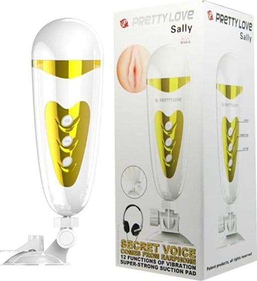 Pretty Love Sally Masturbatore uomo Vibrante USB con Suono 12 Vibrazioni 23 cm e supporto - 9