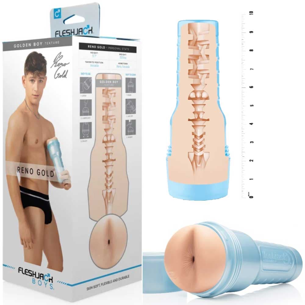 Fleshjack Boys Reno Gold Golden Boy Masturbatore Uomo SuperSkin 25 cm - 12