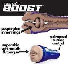 Fleshlight Boost Bang medium dark vagina Masturbatore Uomo SuperSkin/TPE Custodia Blu - 2