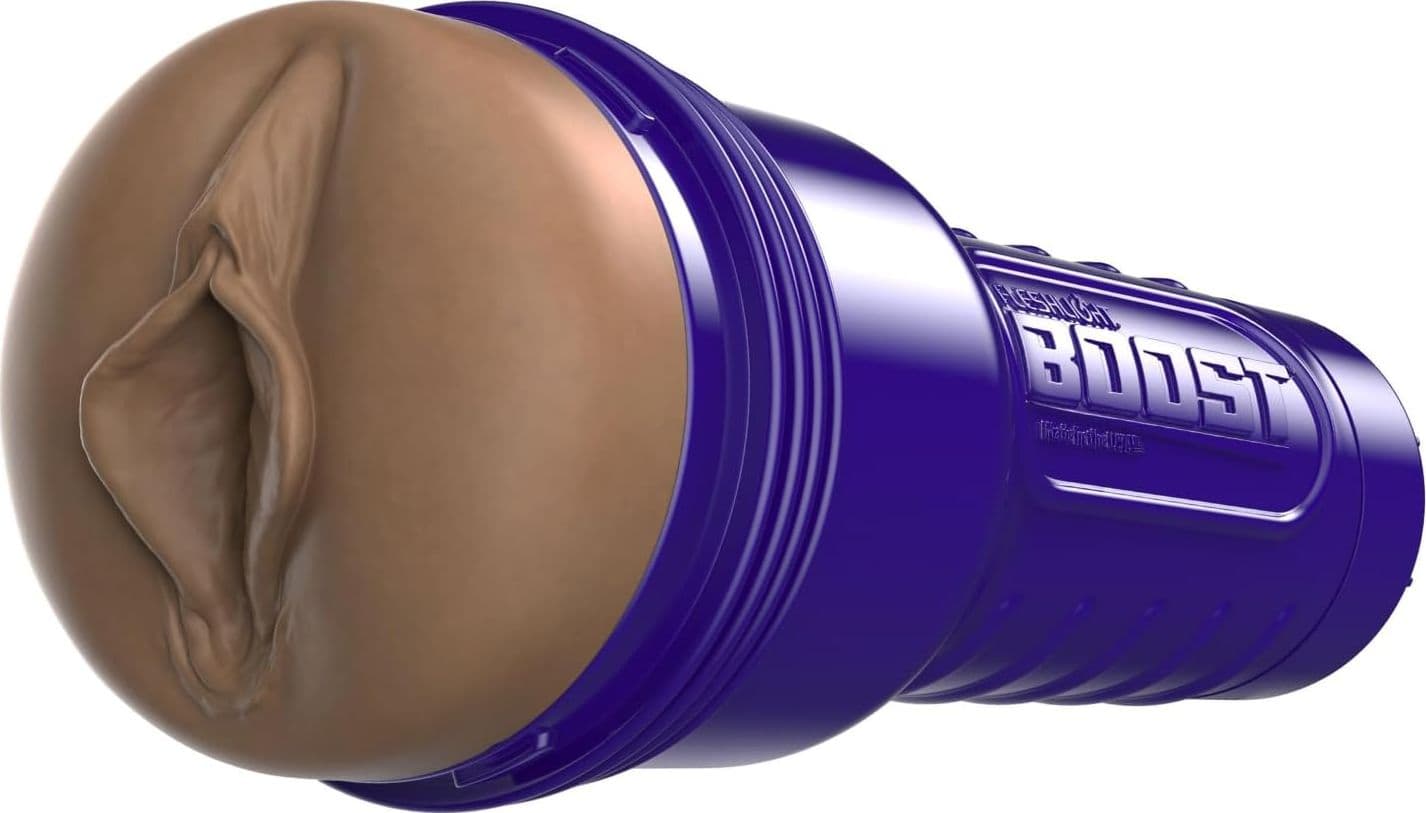 Fleshlight Boost Bang medium dark vagina Masturbatore Uomo SuperSkin/TPE Custodia Blu - 3
