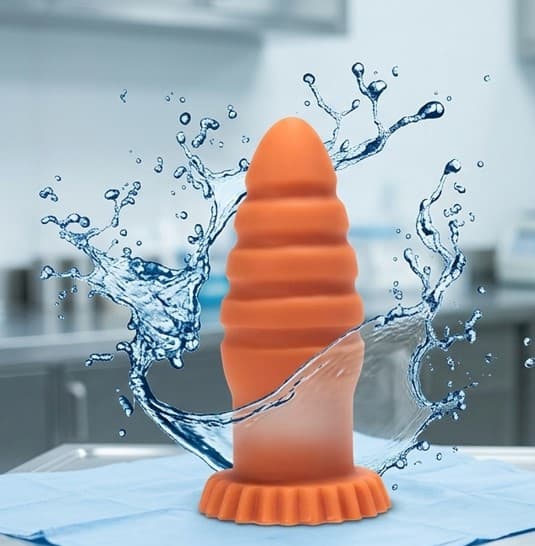 X-MEN Butt Plug XL pesante 6.2 Inch Silicone Beige con Ventosa Plug Anale XL 15,8 cm - 6