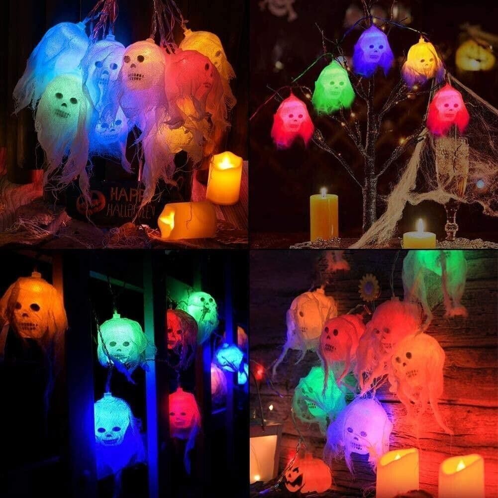 BLOOMWIN LED Stringa Luminosa di Halloween, 20 LED 10 Piedi Colorato Scheletro - 2