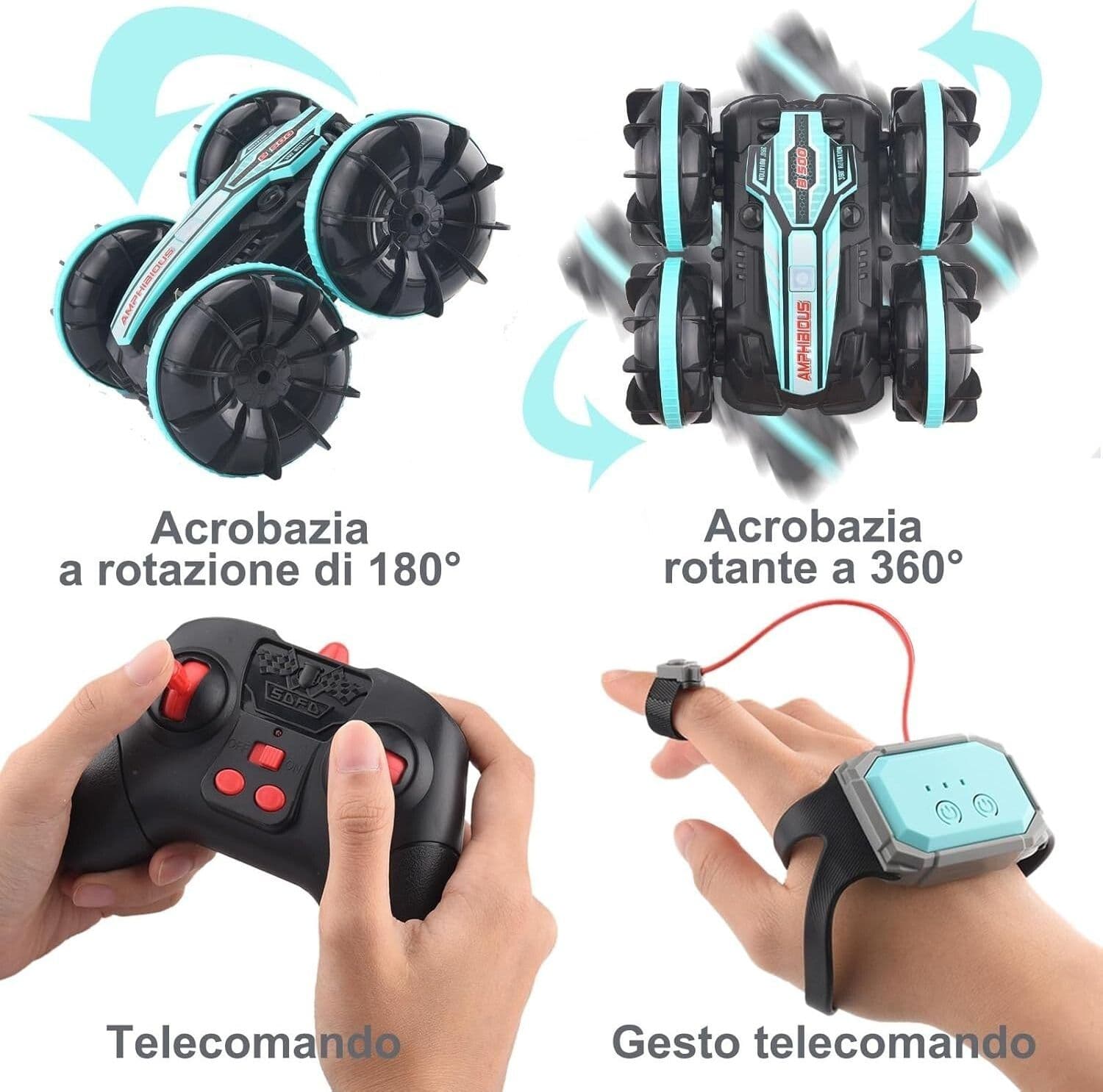 Stunt Auto radiocomandata impermeabile con sensore gestuale telecomando da 50 m - 6