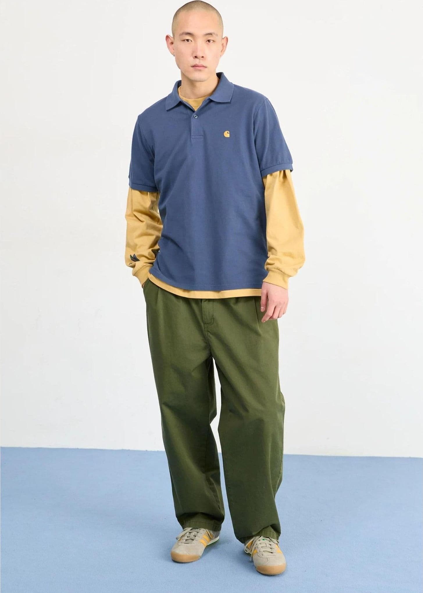 Polo Carhartt Chase Pique dusky blue gold - 4