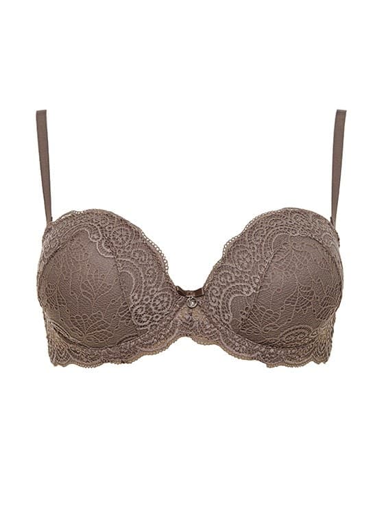 Reggiseno fascia effetto super push up 2 taglie extra pizzo coppa b lormar - 5