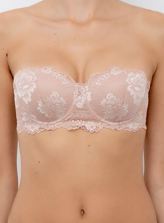 Reggiseno fascia balconcino in pizzo deluxe coppa b lormar - 7