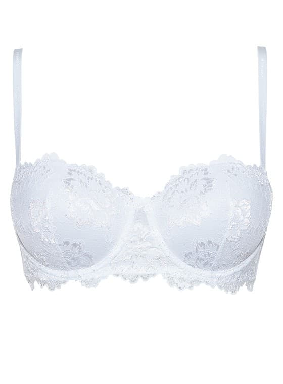 Reggiseno fascia balconcino in pizzo deluxe coppa b lormar - 2