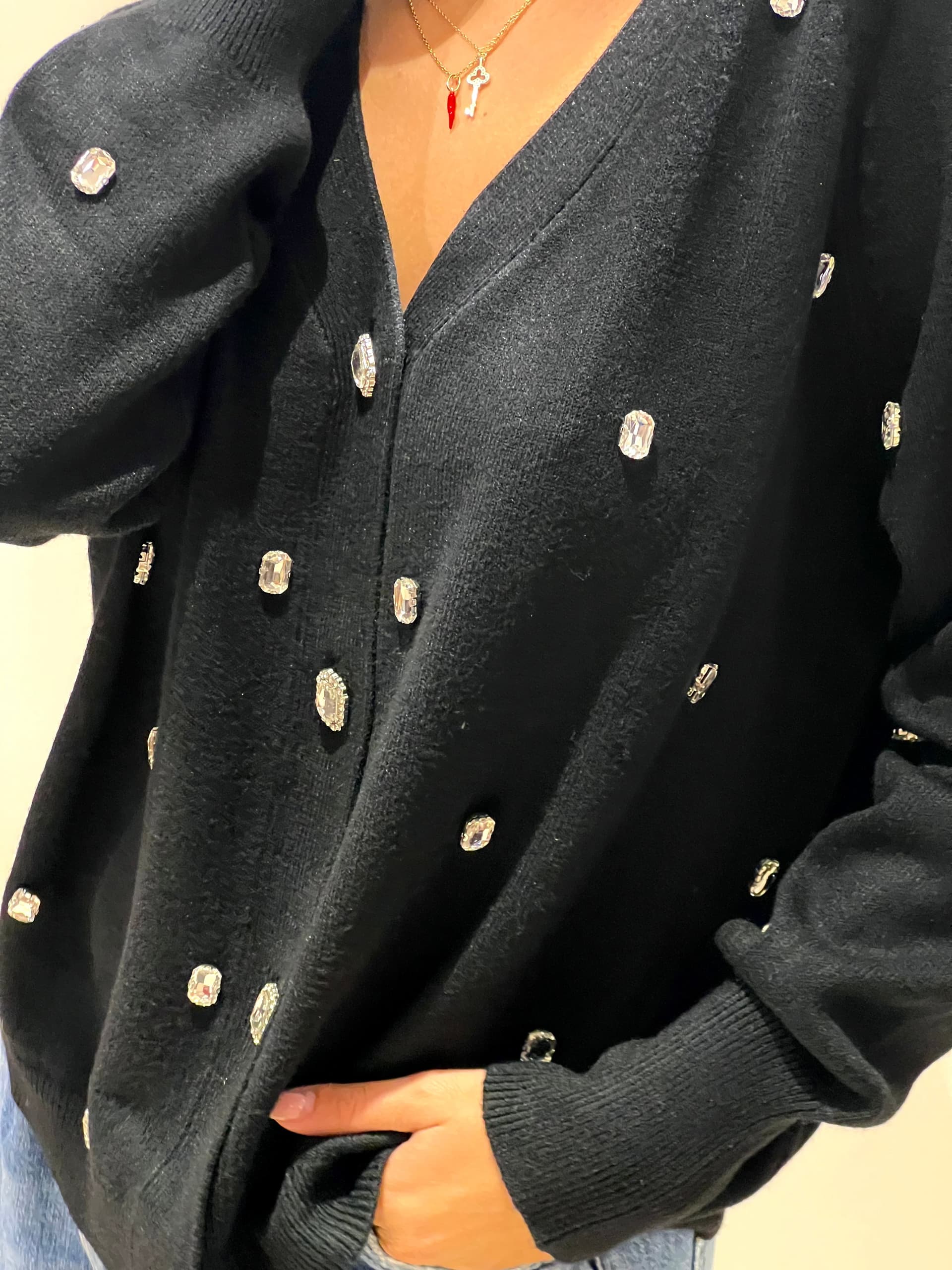 Cardigan in maglia con applicazioni - 6