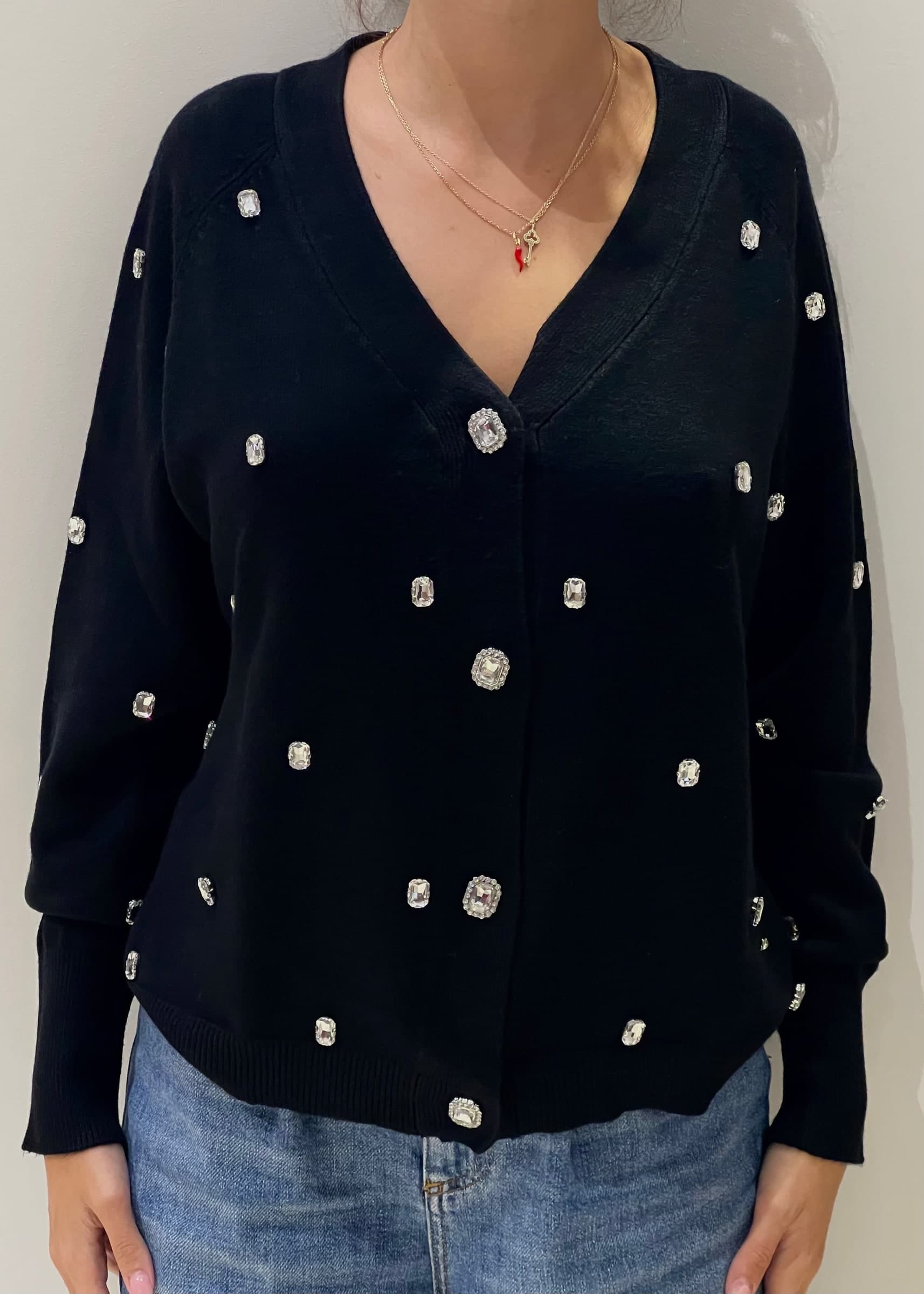 Cardigan in maglia con applicazioni - 2