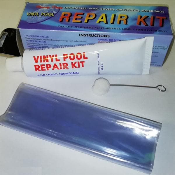 Kit di riparazione per piscine fuori terra e gonfiabili toppa in vinile con mastice - 2