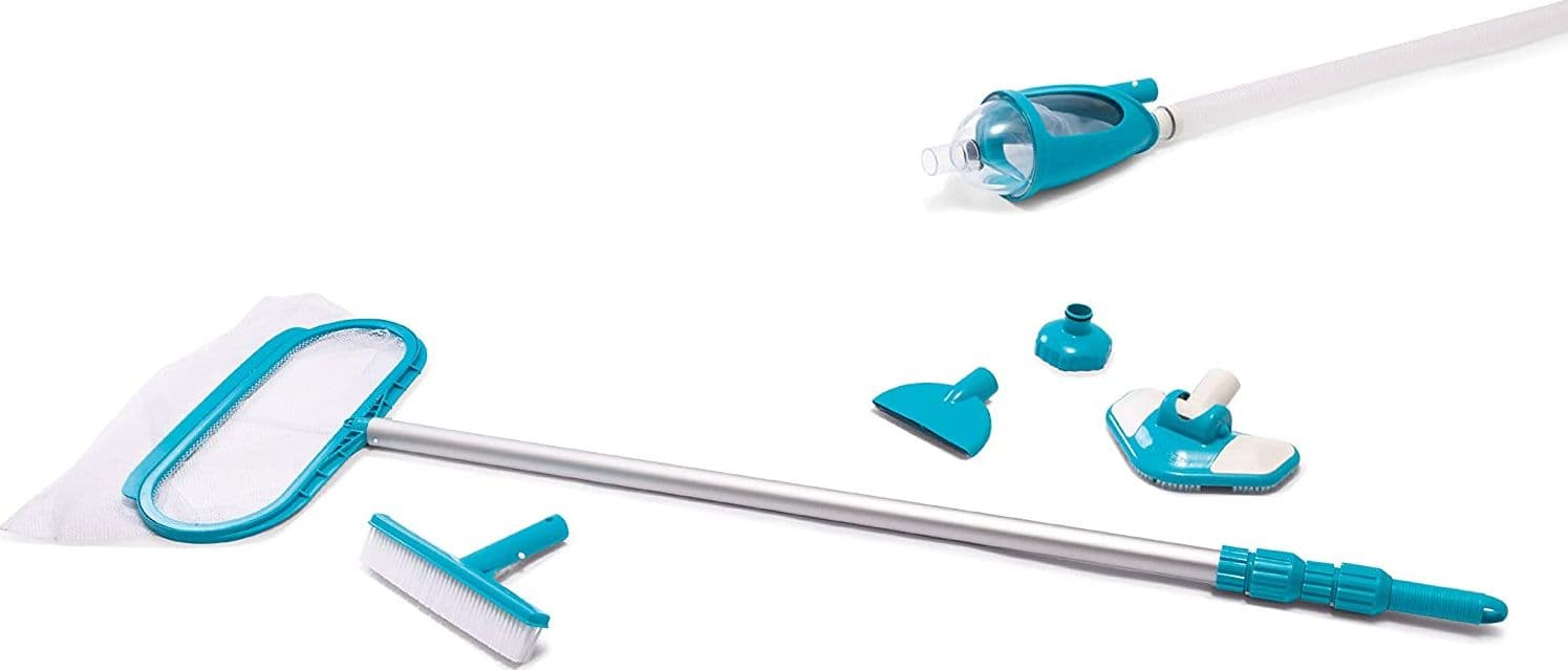 Kit "Deluxe" per la pulizia di piscine fuori terra universale con retino ed asta telescopica - 2