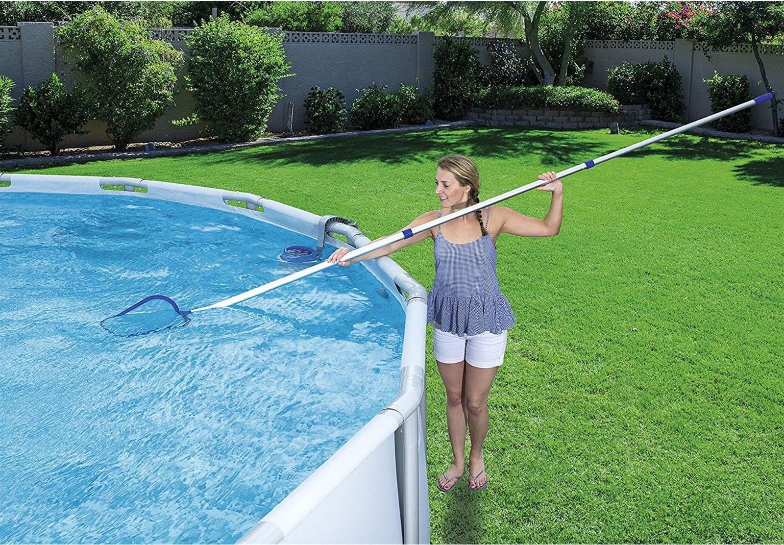 Kit completo di mantenimento "de luxe" per piscine con Aspirafango, Retino, Skimmer, asta Telescopica - 2