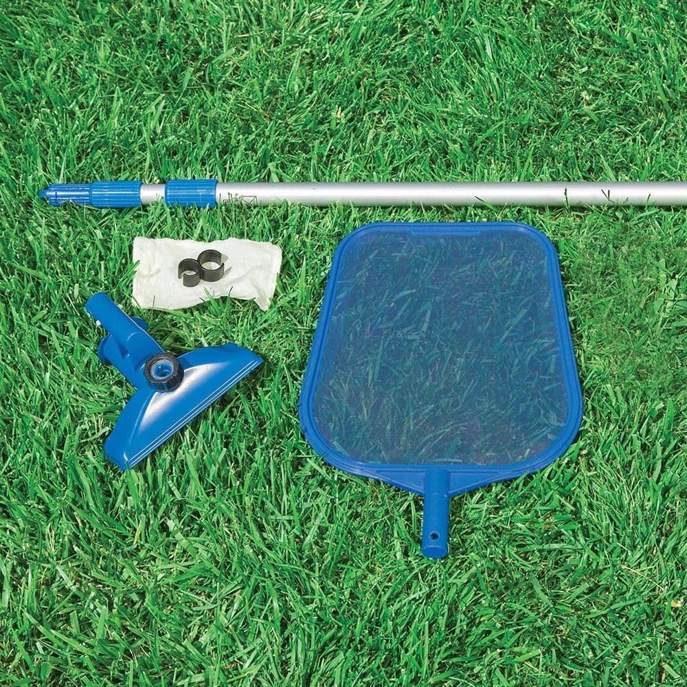 Kit di pulizia per piscina da 488 cm con spazzola aspira-fango e retino - 4
