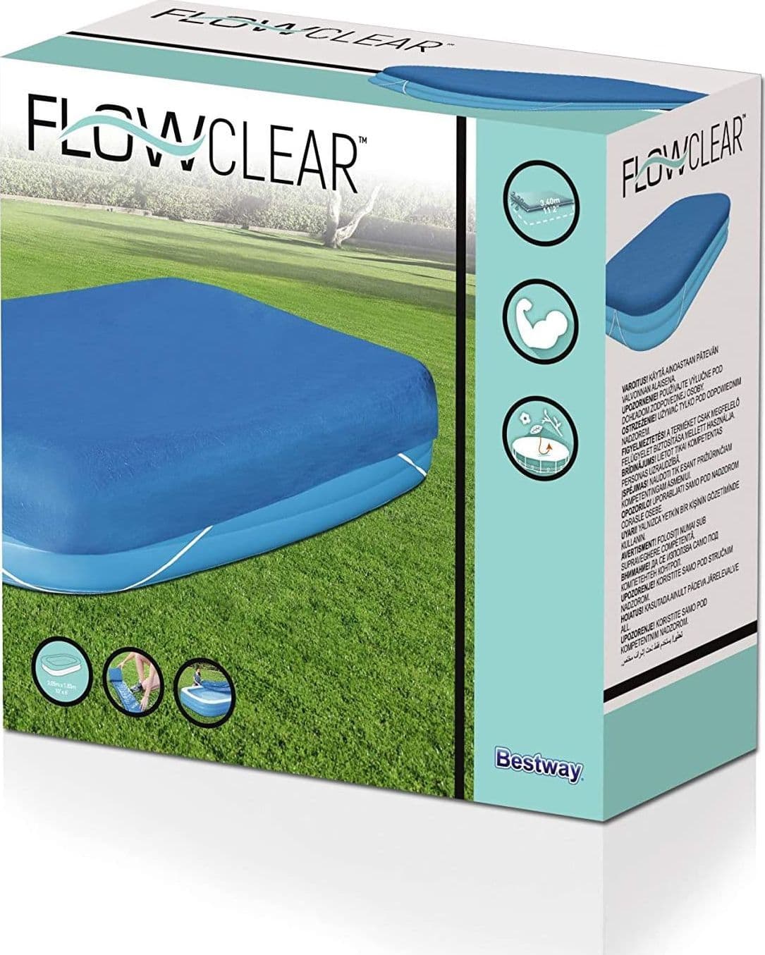 Telo di ricambio per copertura piscina rettangolare gonfiabile 305 x 183 cm - 4