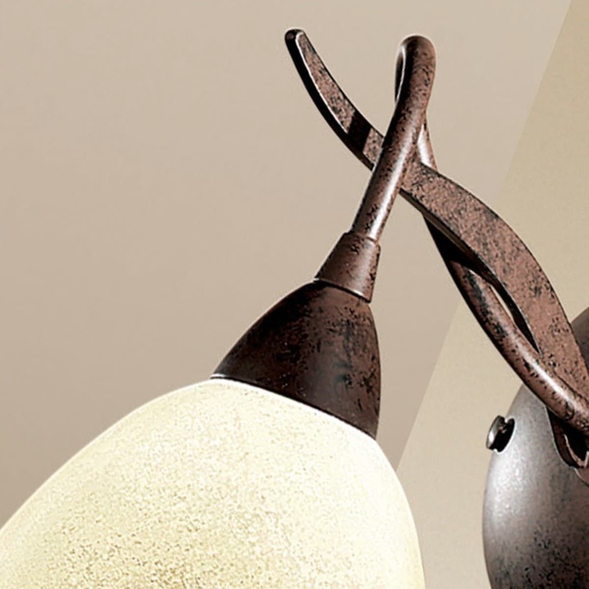 Applique classico LAM 4280 1A E14 LED metallo vetro lampada parete - 2