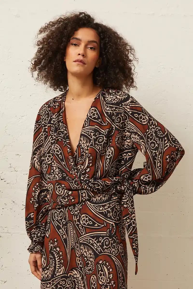 MOKI-B | Blusa portafoglio paisley - 4
