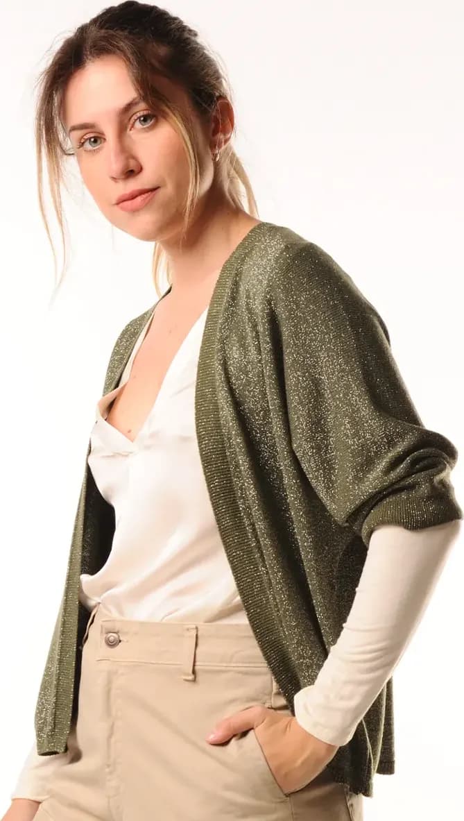 LOKITA | Cardigan corto filo lamè