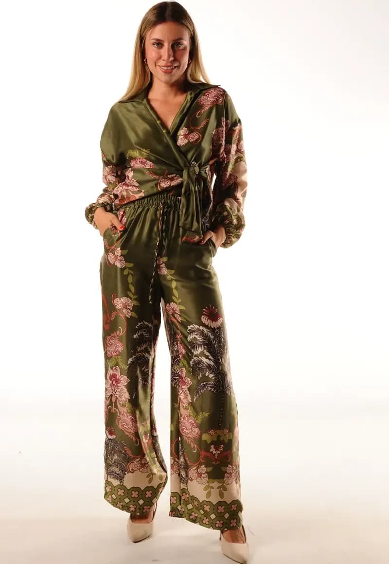 LOKITA | Pantalone in raso fantasia - 1