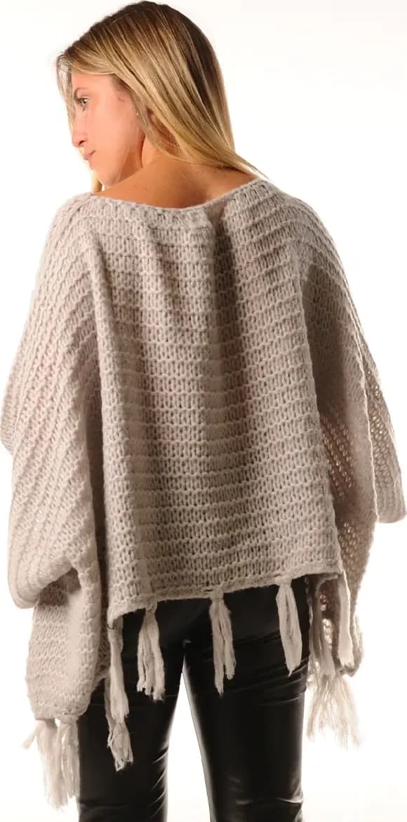 LOKITA | Poncho in maglia con frange - 2