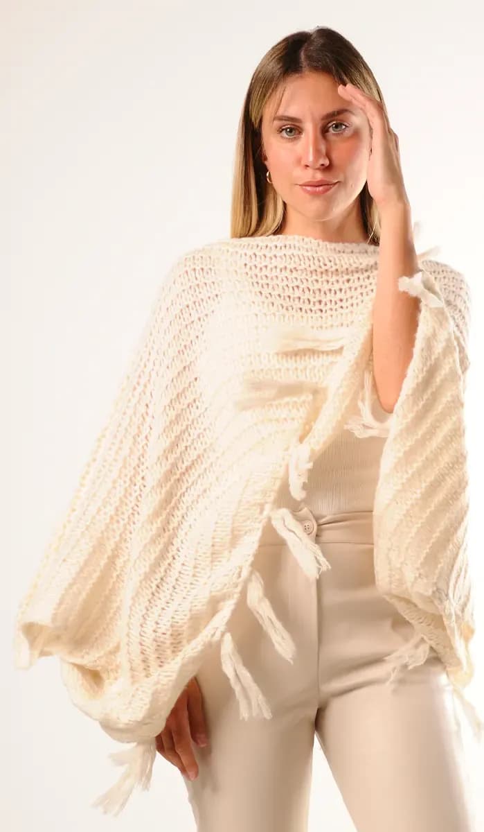 LOKITA | Poncho in maglia con frange - 3