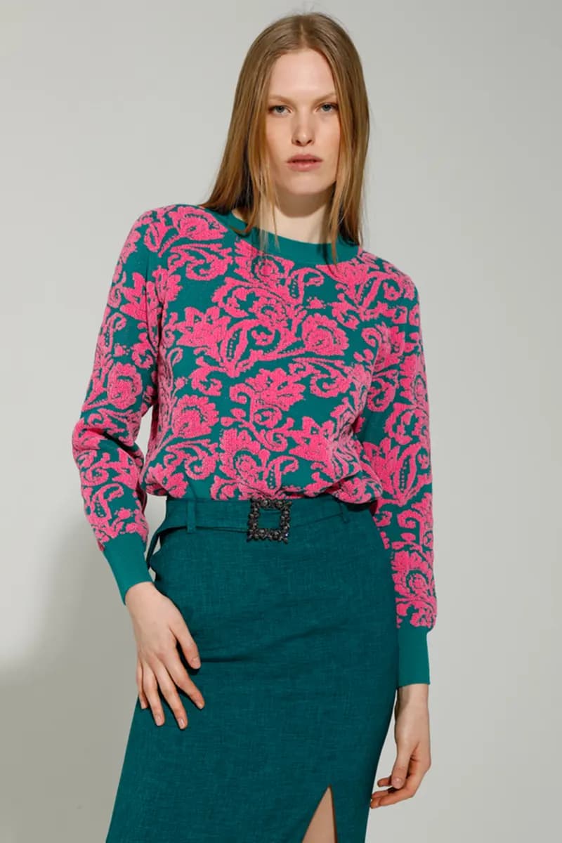 GOA GOA | Maglia jacquard barocco bicolor - 3