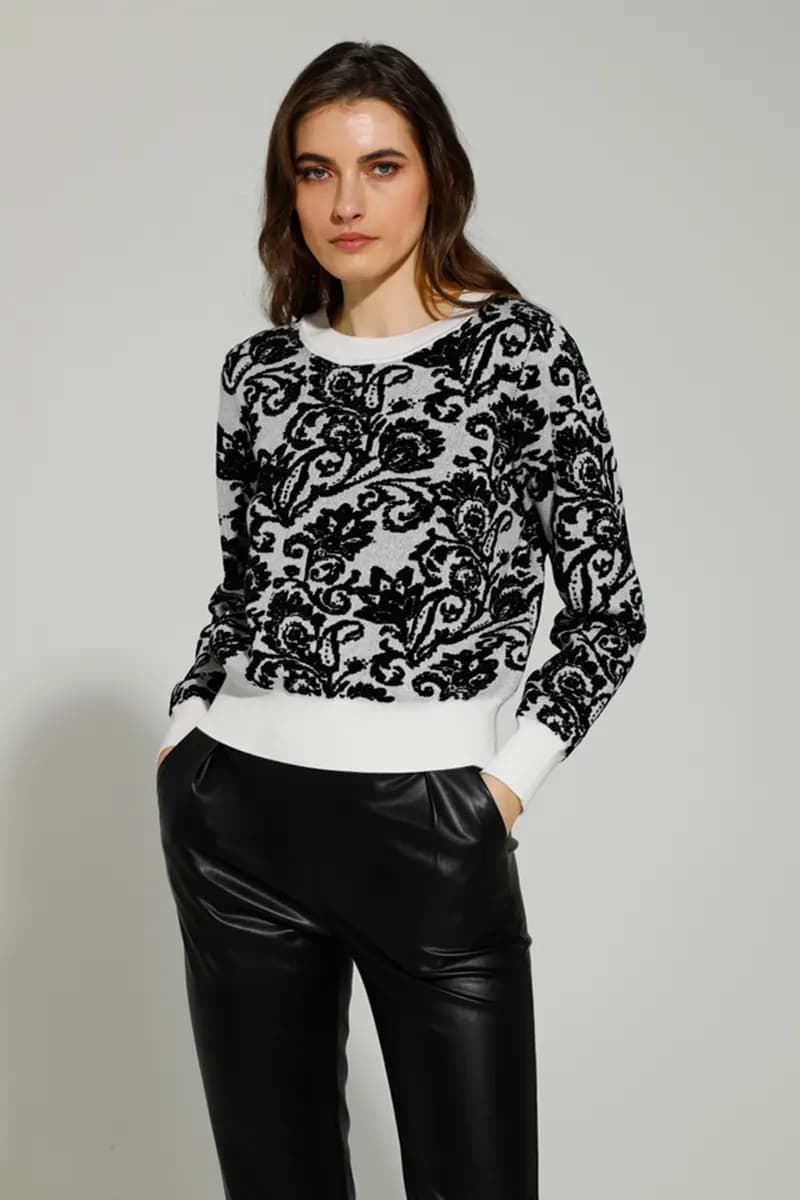 GOA GOA | Maglia jacquard barocco bicolor - 4
