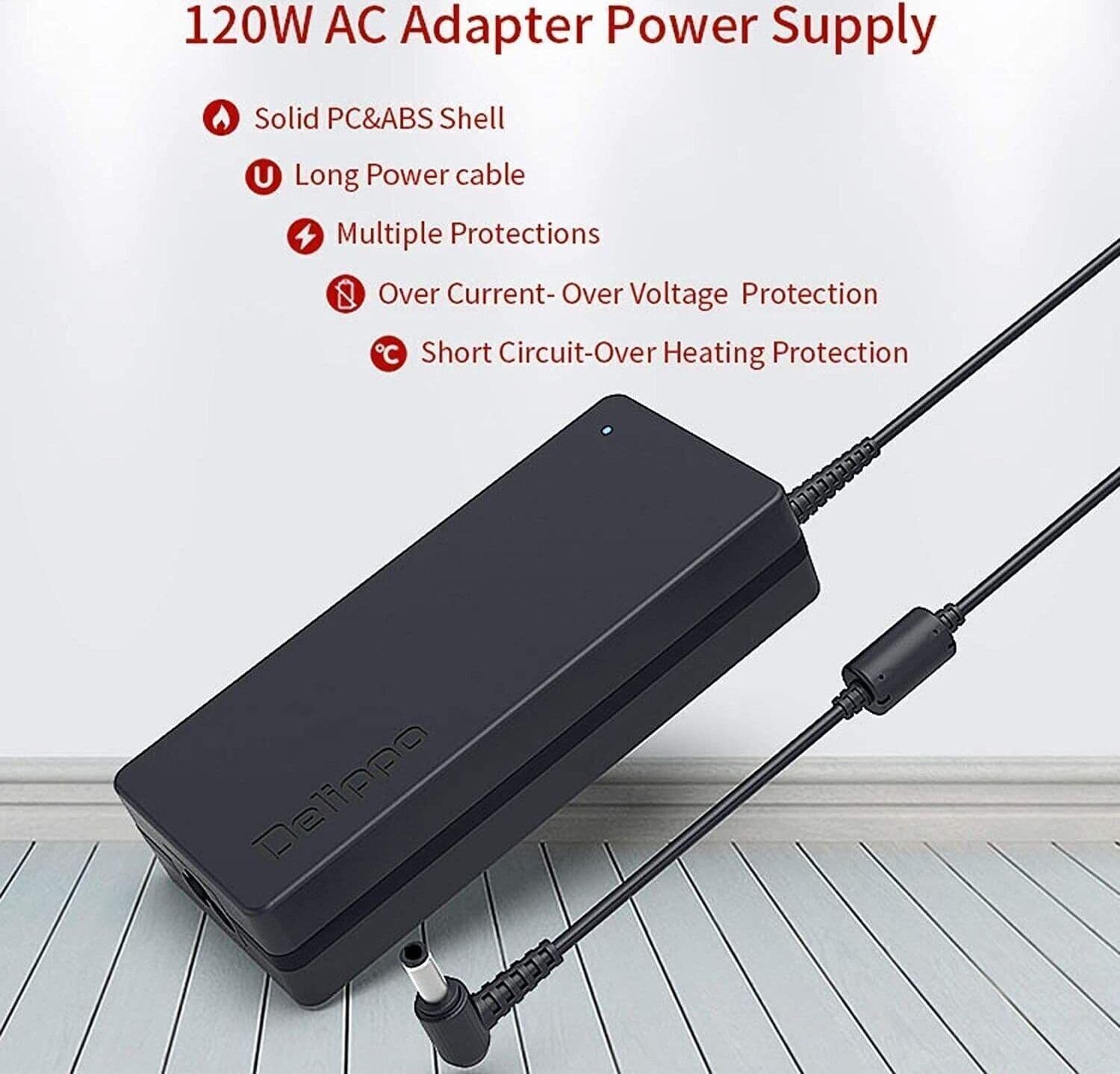 Delippo 120W 19.5V 6.15A Adattatore Caricabatterie per Laptop per Lenovo Y400 - 5