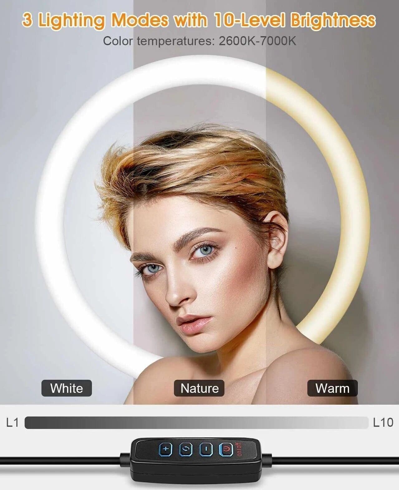 ELEGIANT EGL-02P 12 pollici 3 Modalità di Dimmable LED Ad Anello di Colore Piena - 7