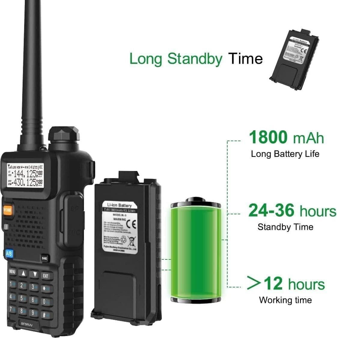 Walkie Talkie 5R Dual Band VHF/UHF Radioamatore bidirezionale per comunicazioni - 3