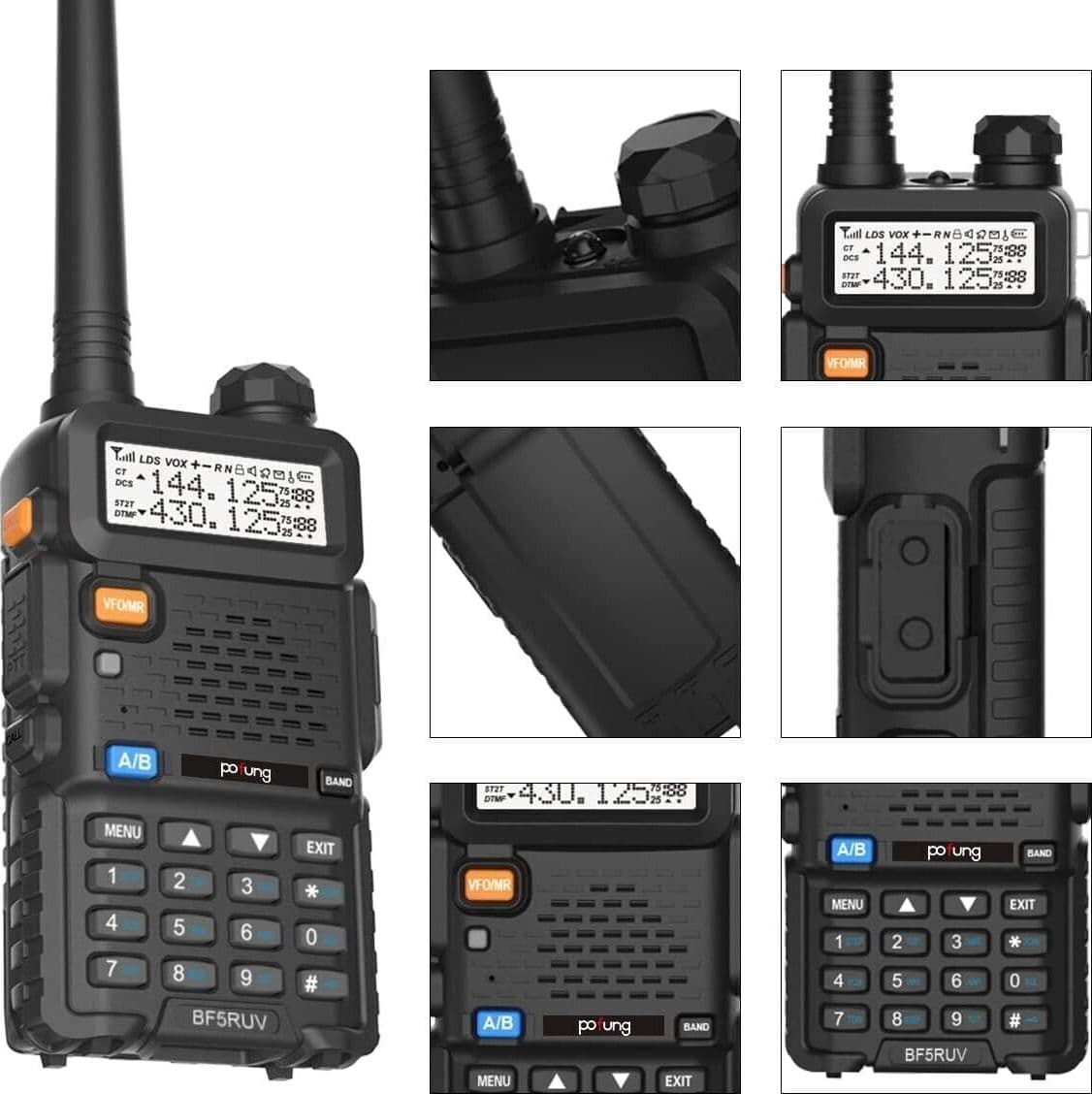 Walkie Talkie 5R Dual Band VHF/UHF Radioamatore bidirezionale per comunicazioni - 8