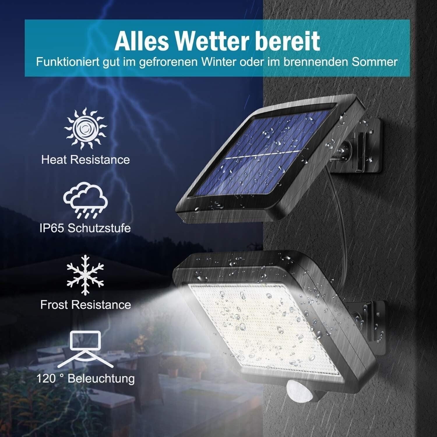 MPJ Lampada solare per esterni, 2 pezzi 56 LED con sensore di movimento - 3