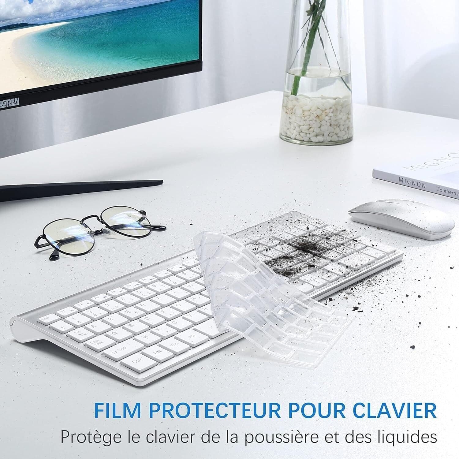 Tastiera e mouse senza fili ultra sottile azerty 2.4G Silent Compact Tastiera - 6
