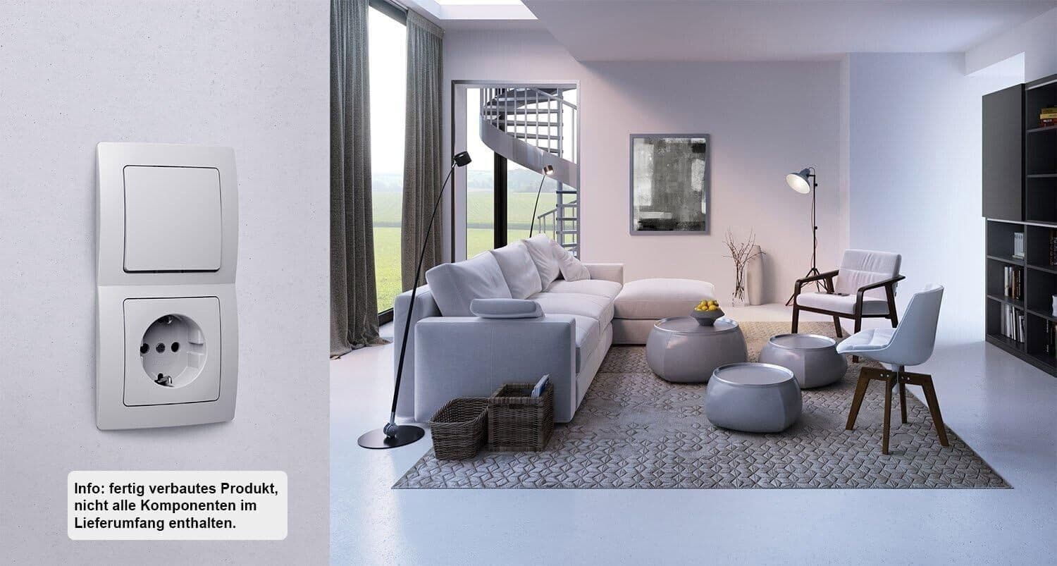 6 pz - Presa con contatto di protezione Kopp Paris con interruttore off - 6 pz - 3