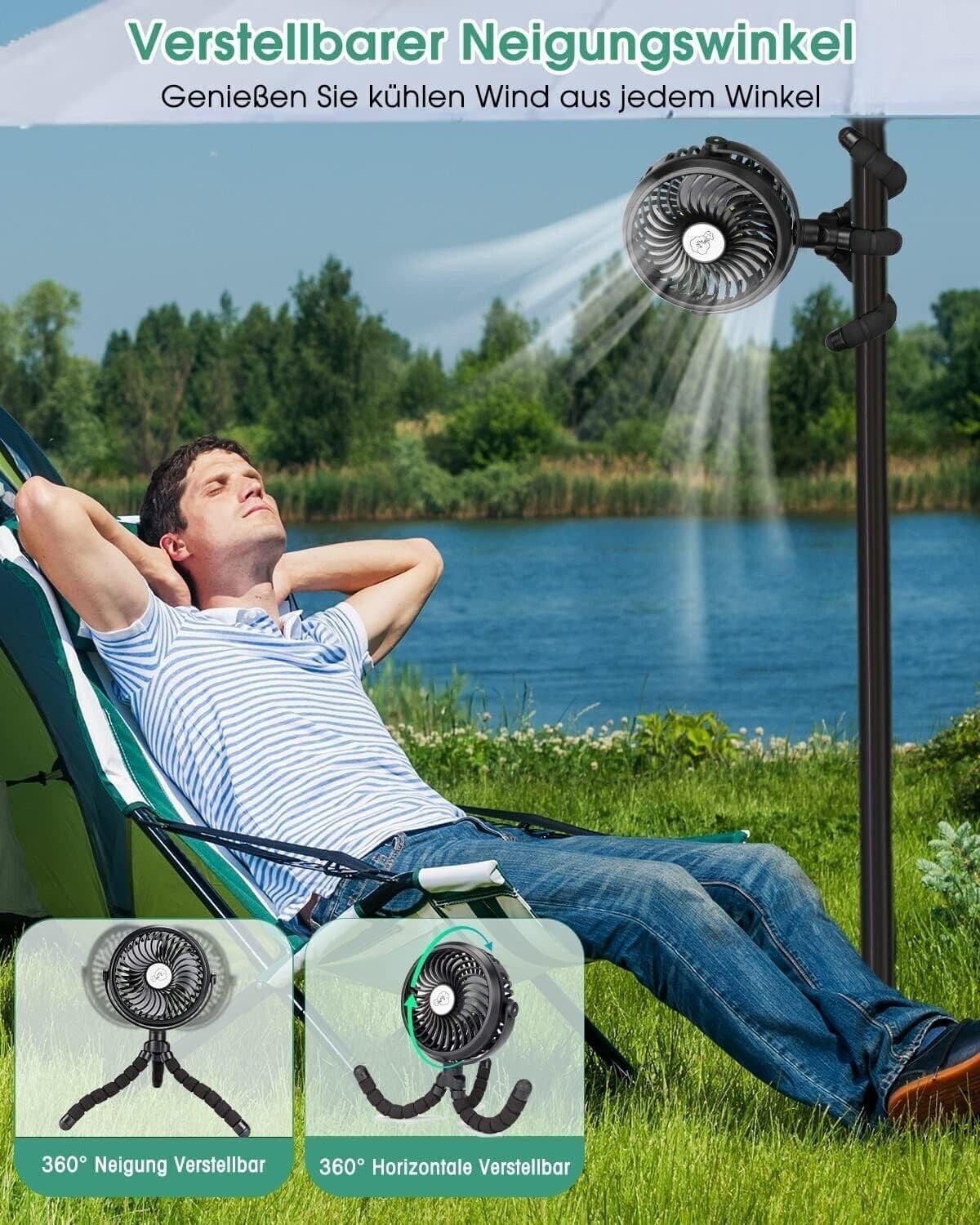 Migliorato Ventilatore USB da 5200 mAh, Ventilatore a Mano Silenzioso - 5