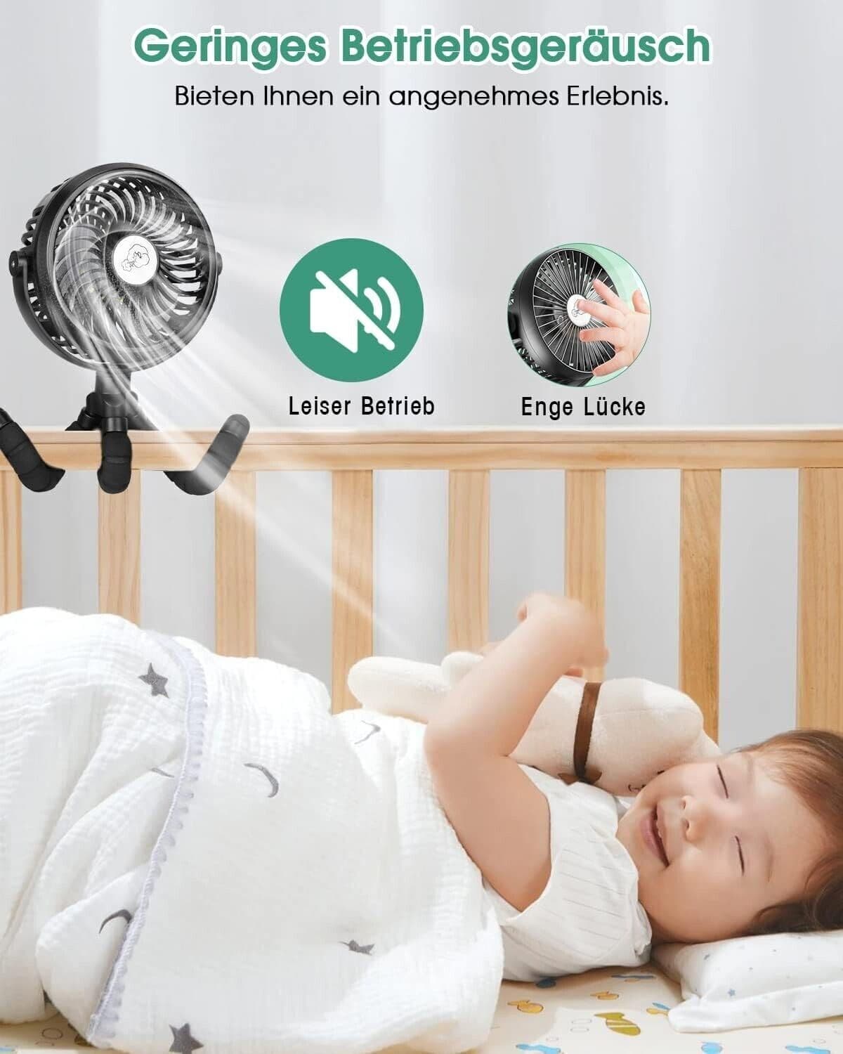 Migliorato Ventilatore USB da 5200 mAh, Ventilatore a Mano Silenzioso - 7