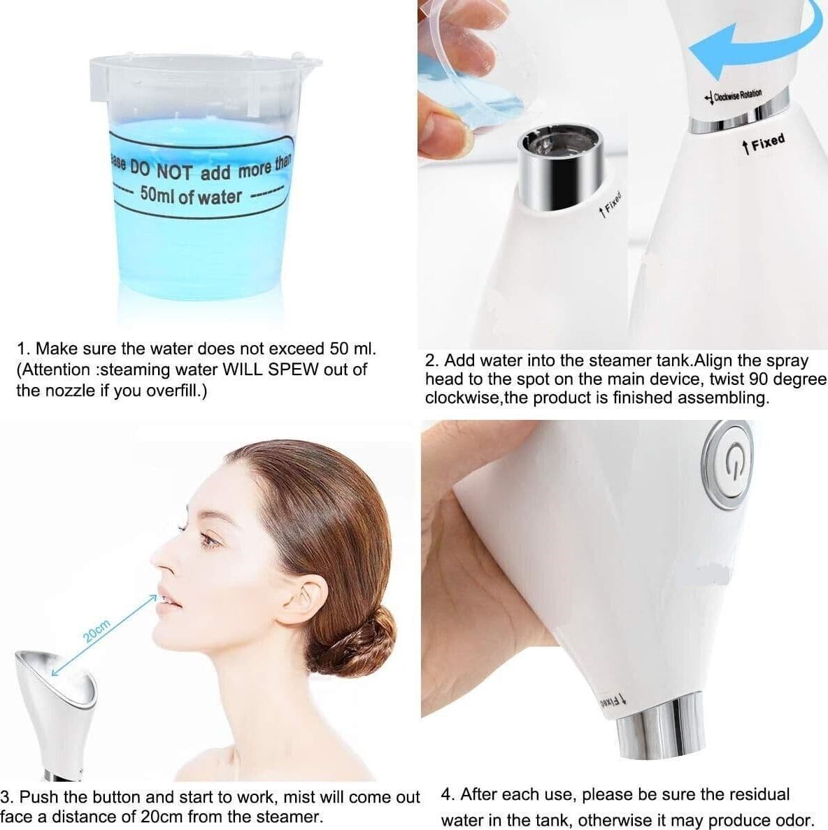 Vaporizzatore Nano Ionico per Viso, per Pori, Umidificatore Atomizzatore Spray - 4