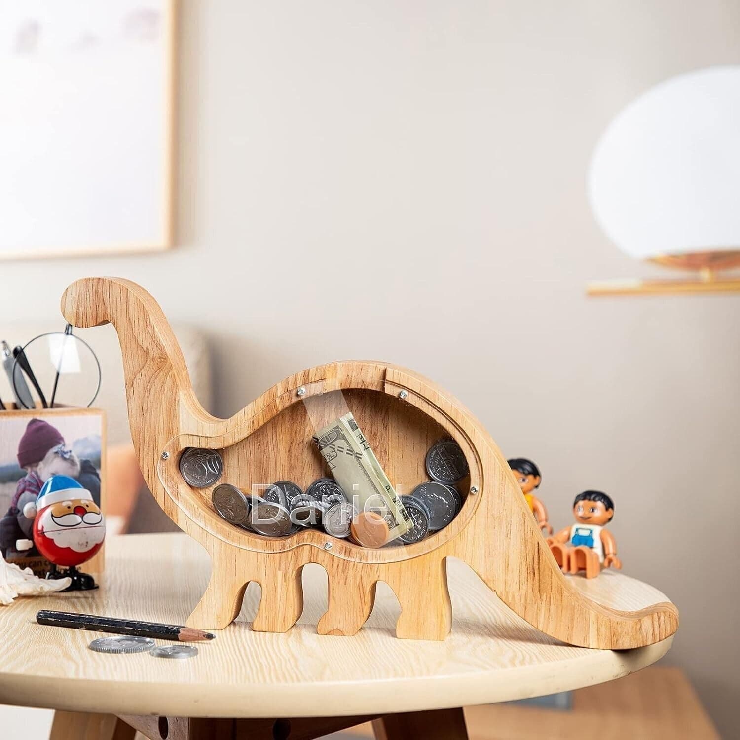 Argentino saurus Salvadanaio in legno, per bambini, per bambini e ragazze - 3