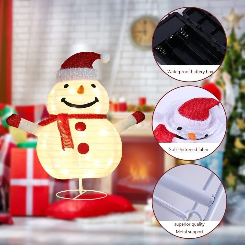 Pupazzo di neve con luci scintillanti multiuso, Pupazzo di neve di Natale - 4