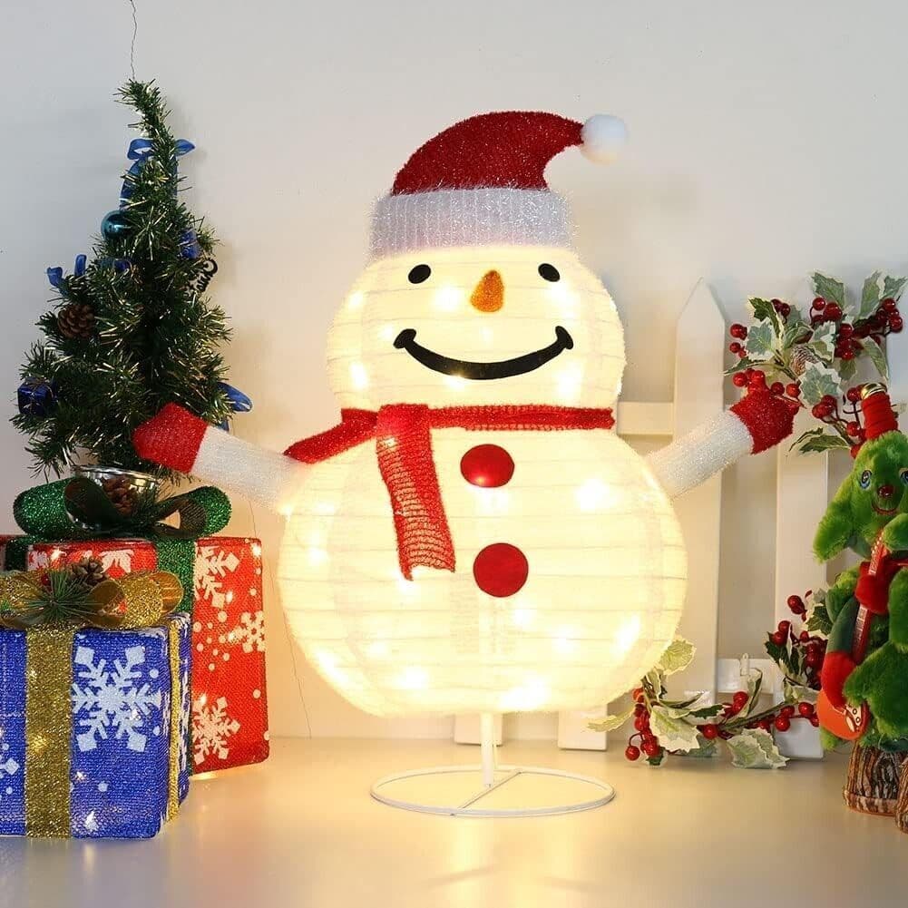 Pupazzo di neve con luci scintillanti multiuso, Pupazzo di neve di Natale - 7