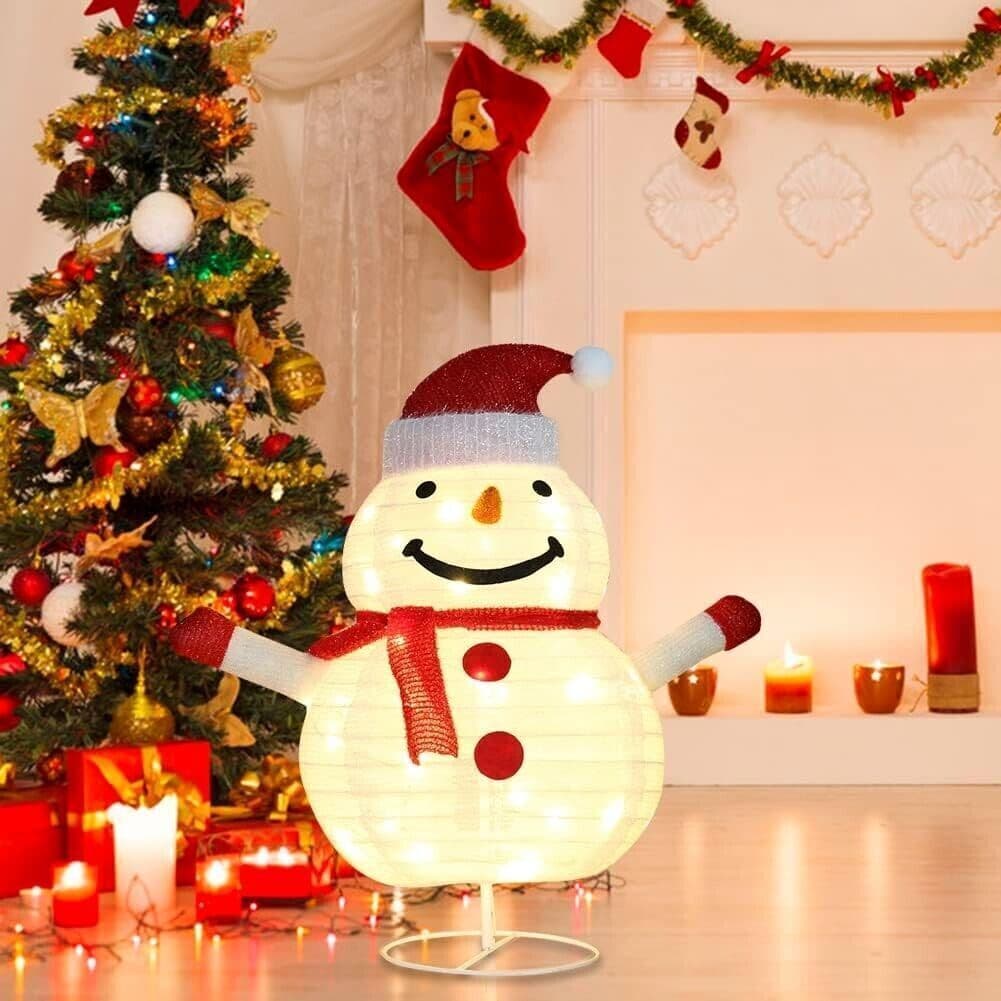 Pupazzo di neve con luci scintillanti multiuso, Pupazzo di neve di Natale - 8
