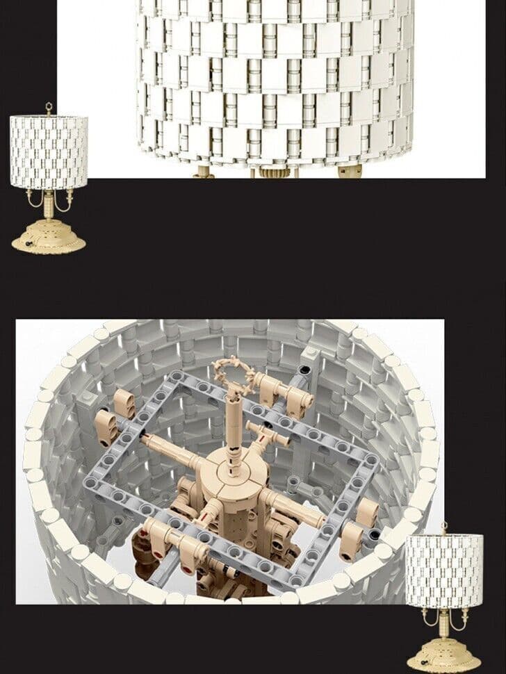 Lampada da tavolo comodino di design in stile retrò da costruire con mattoncini - 2