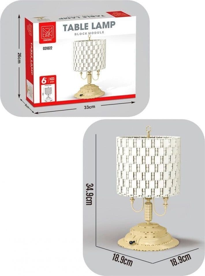 Lampada da tavolo comodino di design in stile retrò da costruire con mattoncini - 4