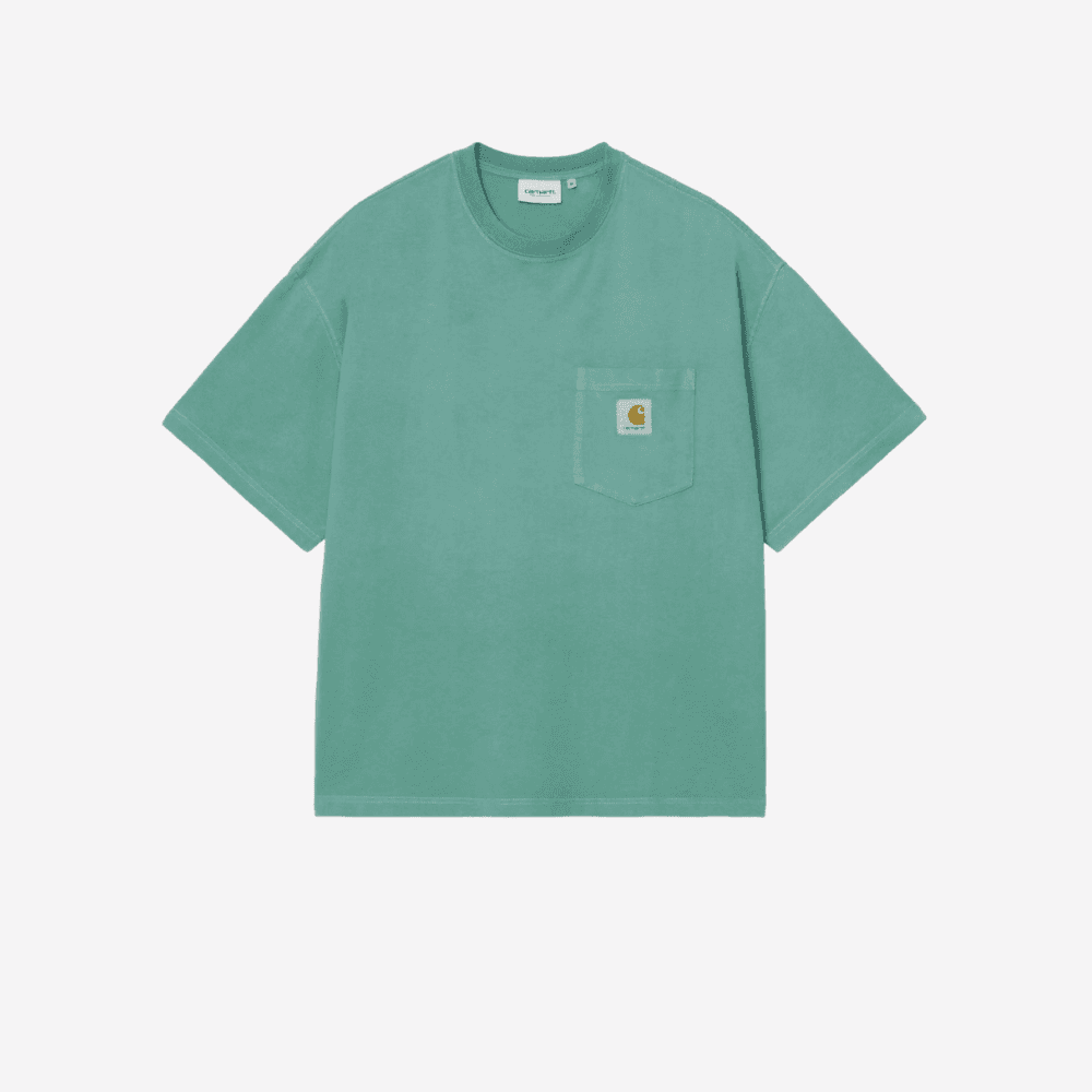 T-shirt Carhartt  Hudson pocket chalk washed green - 5