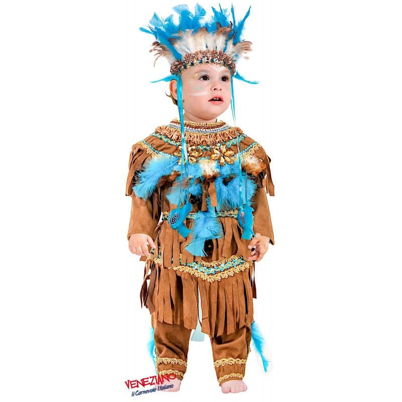 Costume carnevale grande capo indiano 1-3 anni - veneziano 50794 - 3
